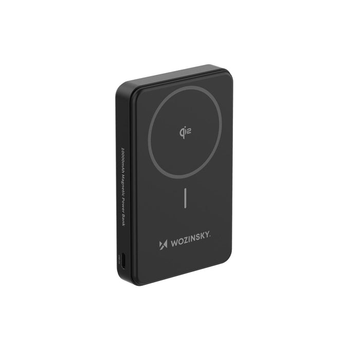 Powerbank Wozinsky WLWP-10KA0Y3S 22.5W PD Qi2 10000 mAh, with stand, 1x USB-A, 1x USB-C - black