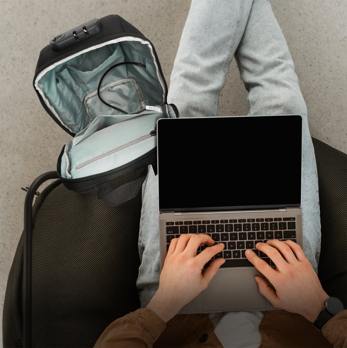 Wozinsky Premium Single Shoulder Anti-Theft City Backpack with Organizer and USB - Black