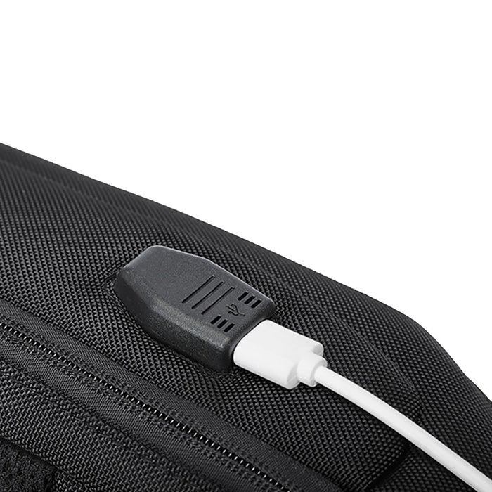 Wozinsky Premium Single Shoulder Anti-Theft City Backpack with Organizer and USB - Black