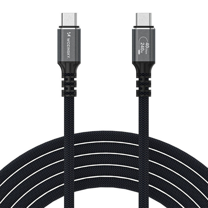 Wozinsky WPS-UY42S USB-C USB4 Cable 40Gb/s 240W 2m 4K - Black