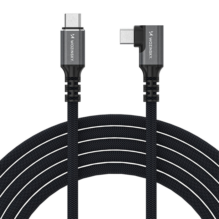 Wozinsky WPS1-UY41S USB-C USB4 40Gb/s 240W 1.5m 4K Angled Cable - Black