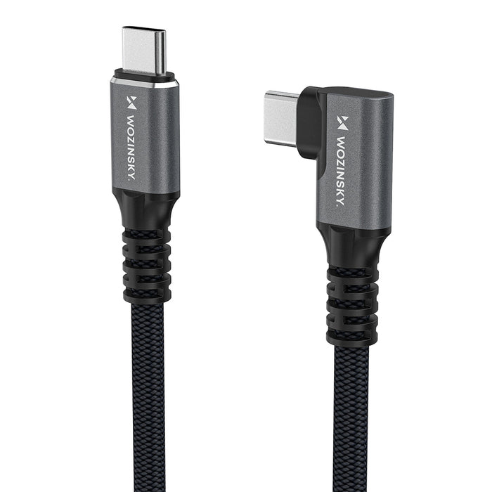 Wozinsky WPS1-UY41S USB-C USB4 40Gb/s 240W 1.5m 4K Angled Cable - Black