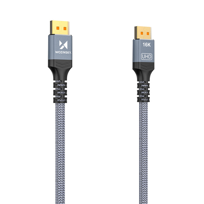 Wozinsky WPS-16AYL1S DisplayPort 2.1 Cable 80Gb/s 16K@60Hz 8K@120Hz 4K@240Hz HDR HDCP DSC 1m - Black