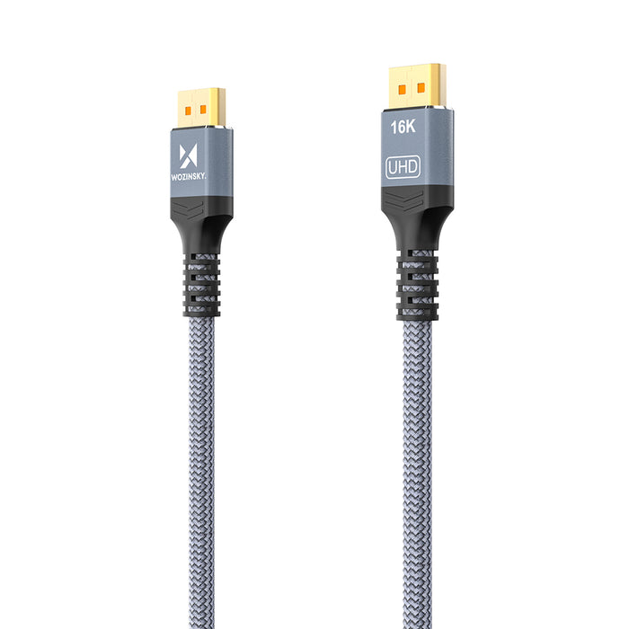 Wozinsky WPS-16AYL1S DisplayPort 2.1 Cable 80 Gb/s 16K@60Hz 8K@120Hz 4K@240Hz HDR HDCP DSC 1m - Black