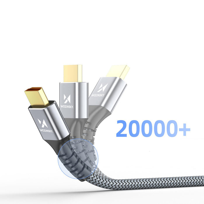 Wozinsky WPS-16AYL2S DisplayPort 2.1 80 Gb/s 16K@60Hz 8K@120Hz 4K@240Hz HDR HDCP DSC cable - black
