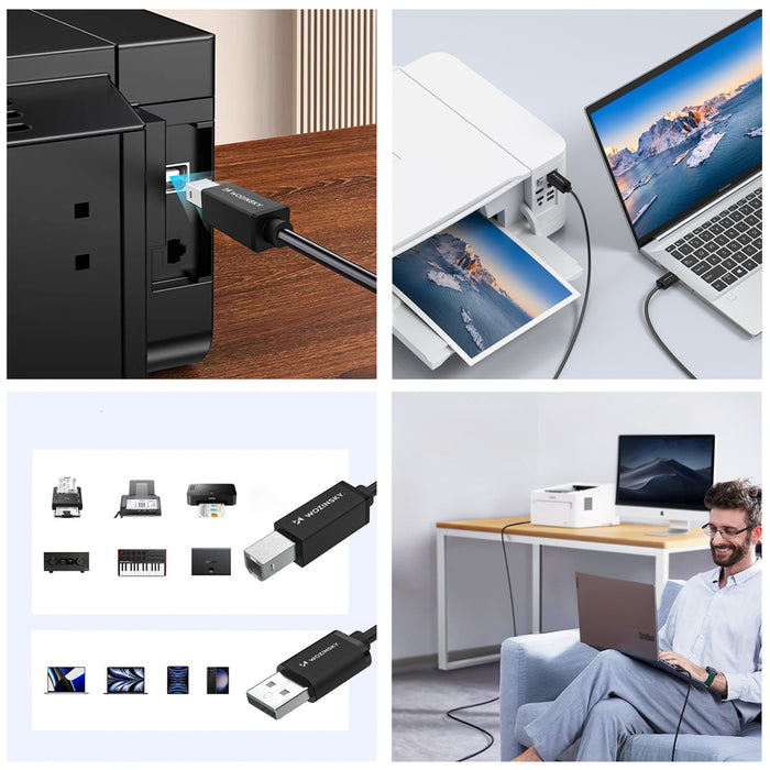 Wozinsky WKDDY4S USB-B - USB-A 480Mb/s Cable 1m - Black