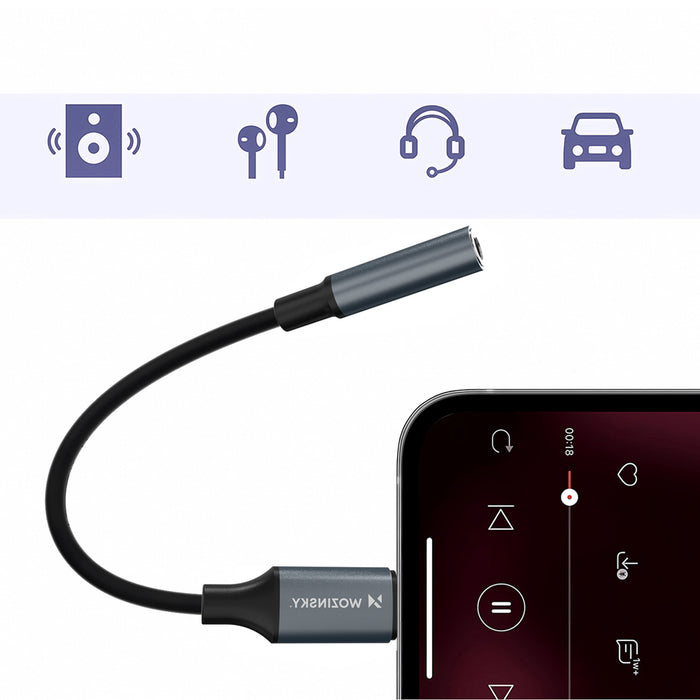 Wozinsky WALJ-01 Lightning adapter - 3.5mm mini jack - black