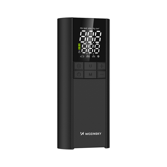 Wozinsky WPEP-8000 compressor, electric pump, 8000mAh power bank, flashlight - black