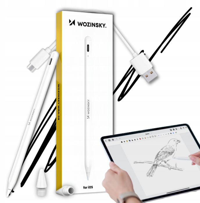 Wozinsky WRA-08 Stylus for iPad USB-C Fast Charging - White