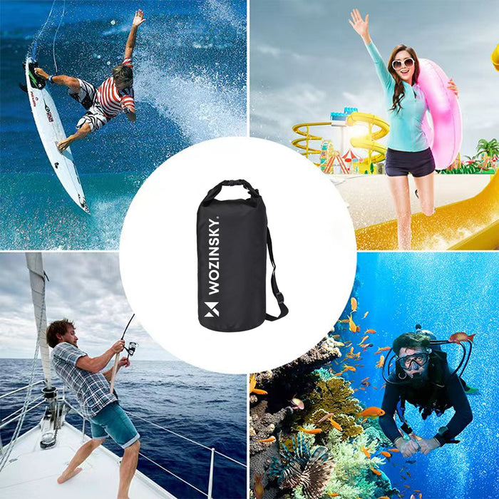 Wozinsky WWK-10 waterproof bag for sup kayak 10l - black