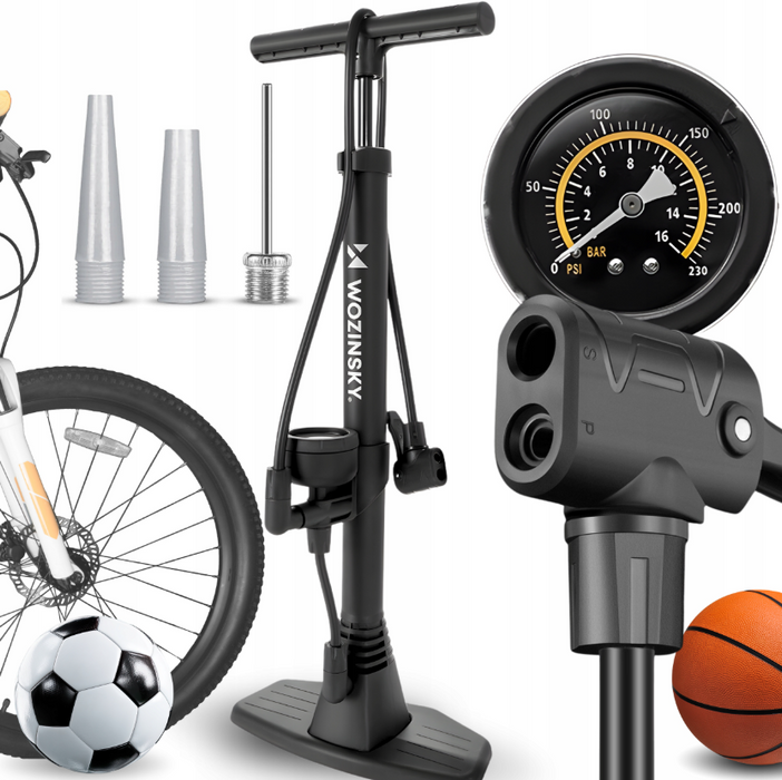 Wozinsky WPR-02 Floor Bicycle Pump - Black