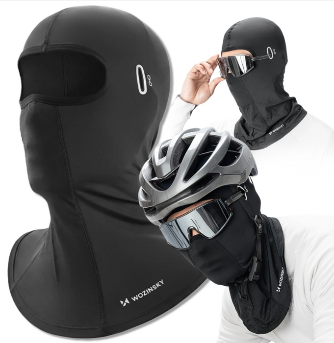 Wozinsky WKM-02B Balaclava Face Mask Motorcycle Bicycle Balaclava with Glasses Holes - Black