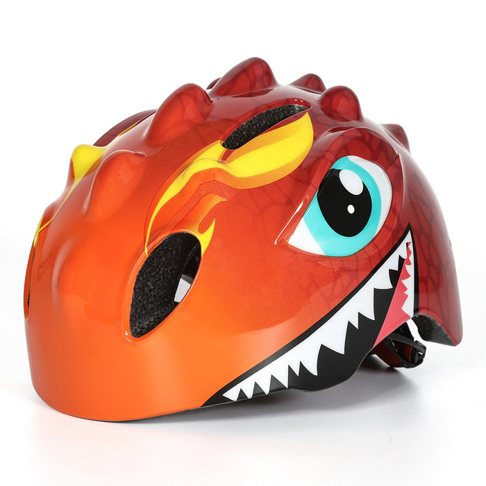 Wozinsky Children's Bicycle Helmet, Dragon Pattern, Lightweight, S - Red