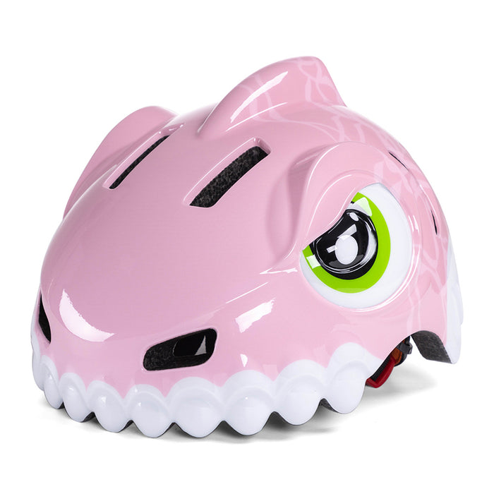 Wozinsky Children's Bike Helmet Dinosaur Pattern S - Pink
