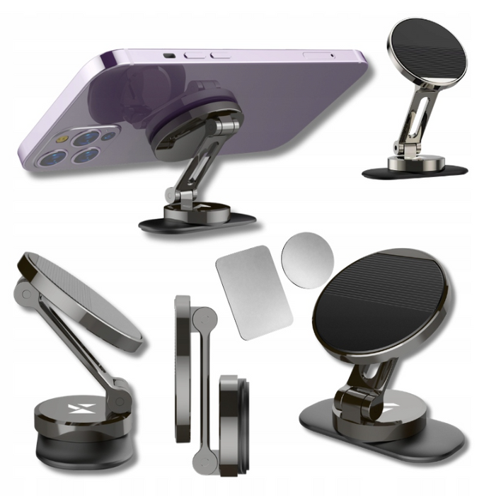 Wozinsky WPT-605 Car Holder for Dashboard, Magnetic, Foldable - Gray