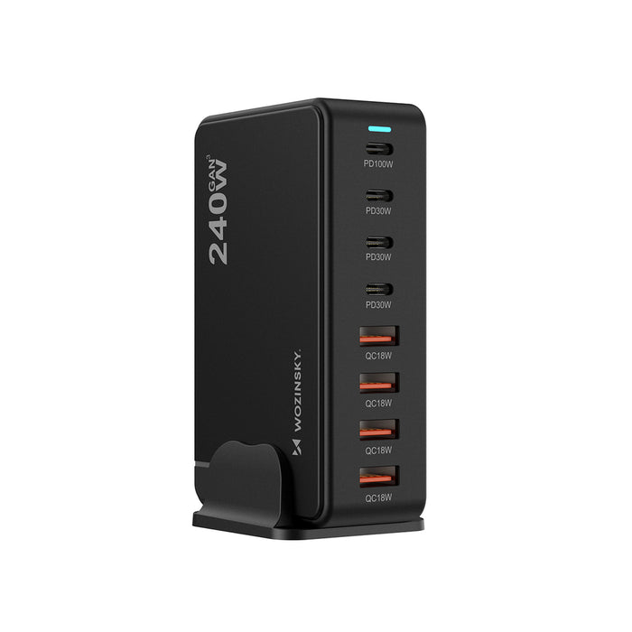 Wozinsky WSL-240 GaN QC3 Charging Station - 200W - Black