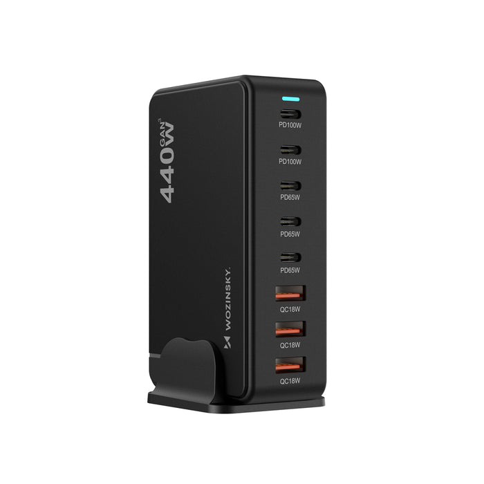 Wozinsky WSL-440 GaN QC3 Charging Station - 185W - Black