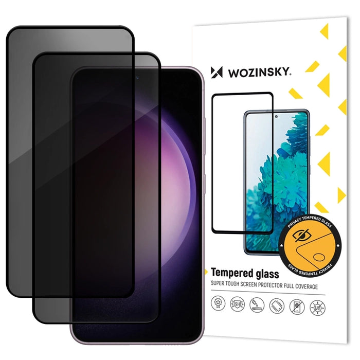 Wozinsky Privacy Glass tempered glass for Samsung Galaxy S26 compatible with fingerprint reader 2 pcs.