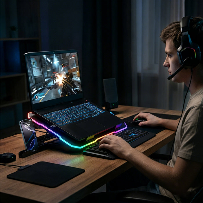 Wozinsky WDCX-A26 NitroCool RGB Gaming Laptop Cooling Pad - Black