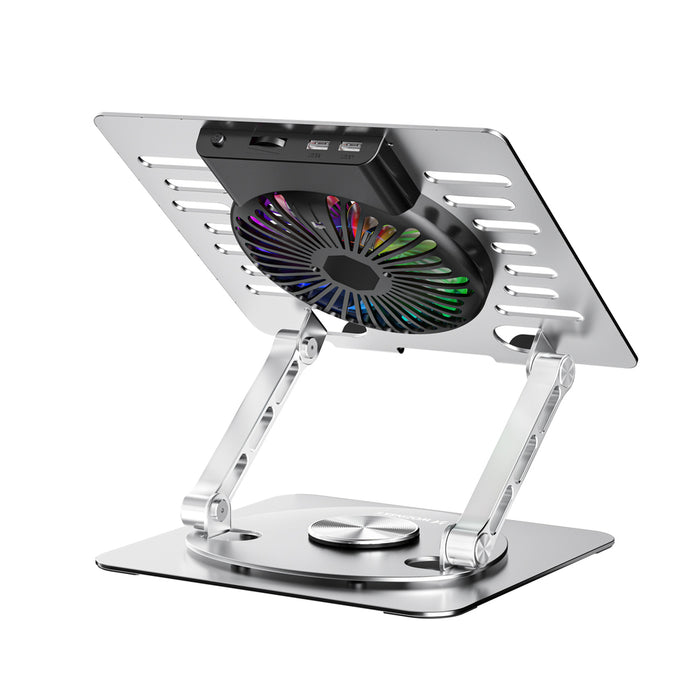 Wozinsky WDCX-X16-AS CoolBase RGB 360° cooling stand for laptop and tablet - silver