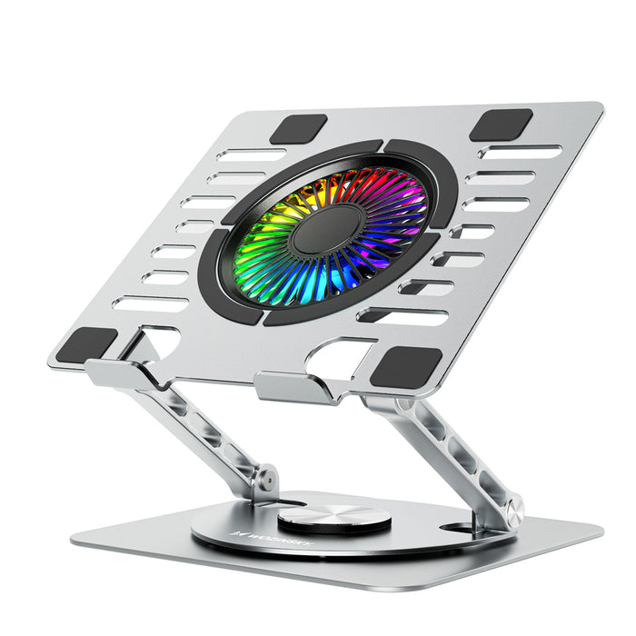 Wozinsky WDCX-X16-AS CoolBase RGB 360° cooling stand for laptop and tablet - silver