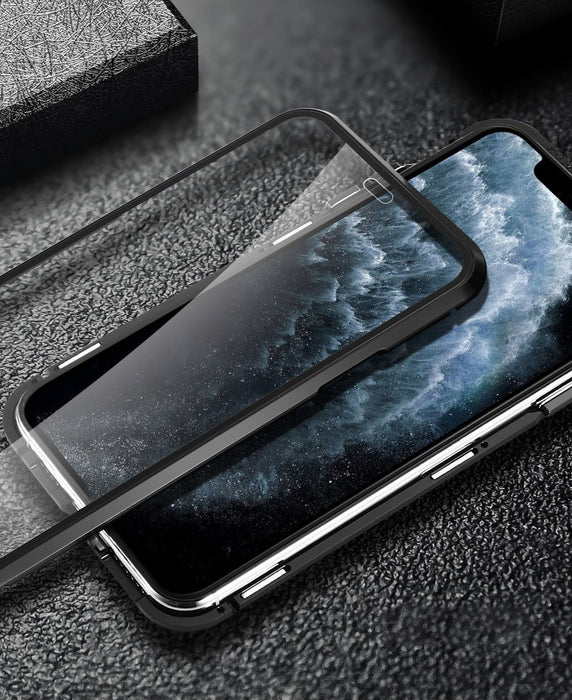 Wozinsky Magnetic Cam Slider Case Full Body Cover built-in front glass lens rotector for Huawei P40 black