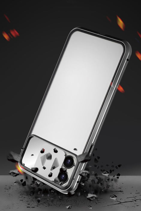 Wozinsky Magnetic Cam Slider Case Full Body Cover built-in front glass lens rotector for Huawei P40 black