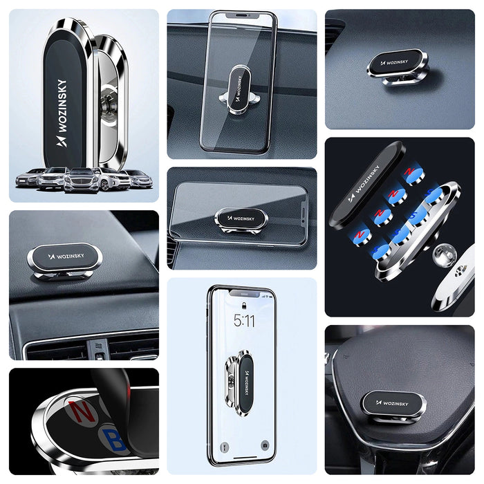 Wozinsky Self-adhesive Magnetic 360 Car Dashboard Mount Silver (WMH-06)