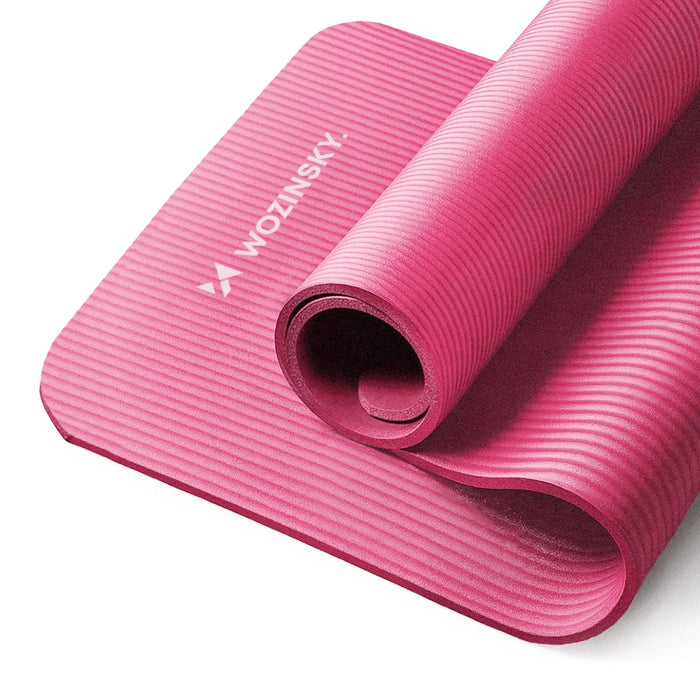 Wozinsky exercise mat 181 x 63 x 0.9 cm thick gymnastic yoga mat pink