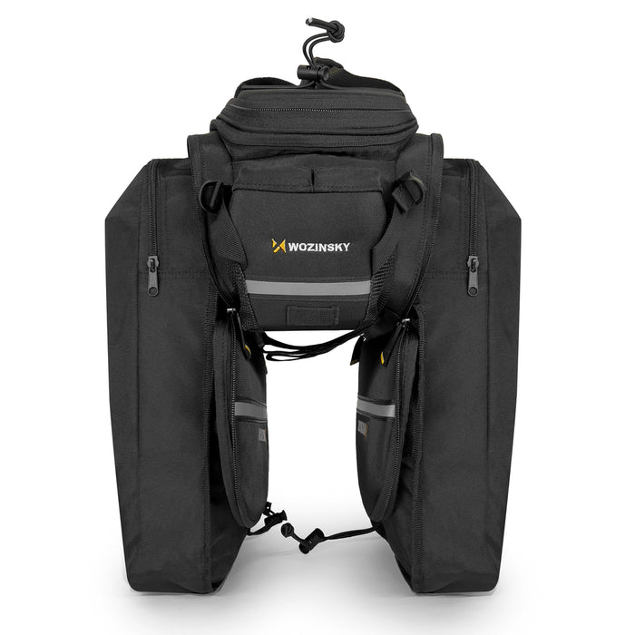Wozinsky large bike rack bag 35l + rain cover black (WBB19BK)