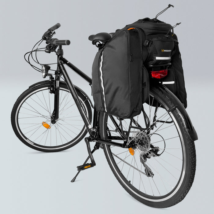 Wozinsky large bike rack bag 35l + rain cover black (WBB19BK)