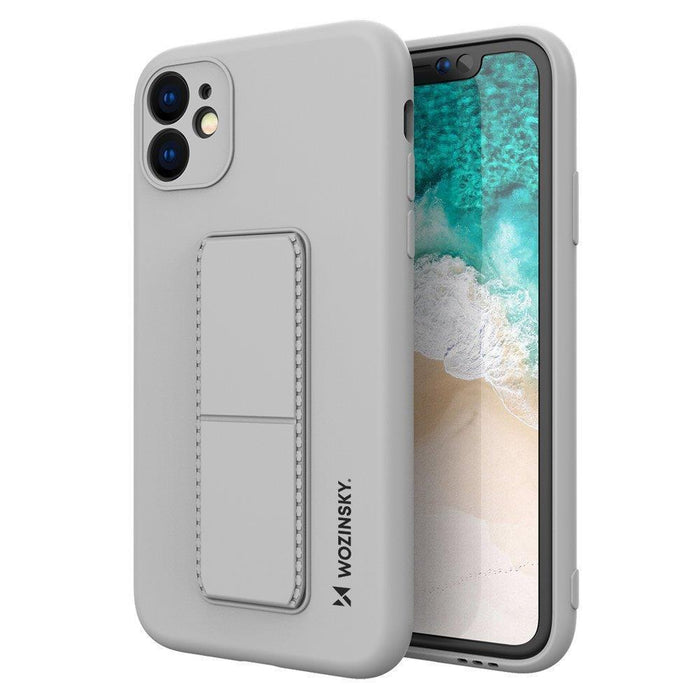 Wozinsky Kickstand Case silicone case with stand iPhone 12 Pro Max gray