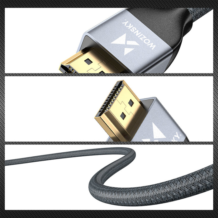 Wozinsky HDMI 2.1 Cable 8K 60 Hz 48 Gbps / 4K 120 Hz / 2K 144 Hz 1 m Silver (WHDMI-10)