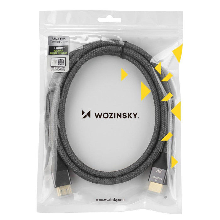 Wozinsky HDMI 2.1 Cable 8K 60 Hz 48 Gbps / 4K 120 Hz / 2K 144 Hz 2 m Silver (WHDMI-20)