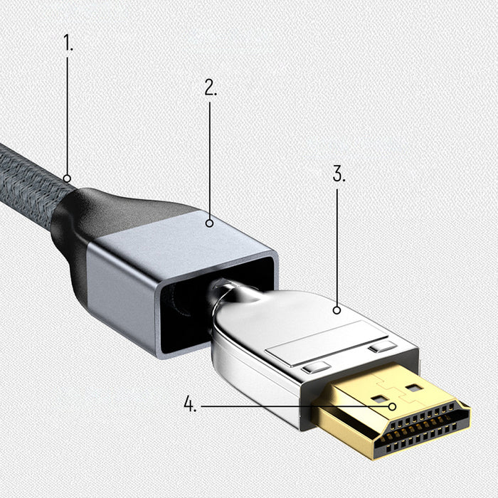Wozinsky HDMI 2.1 Cable 8K 60 Hz 48 Gbps / 4K 120 Hz / 2K 144 Hz 3 m Silver (WHDMI-30)