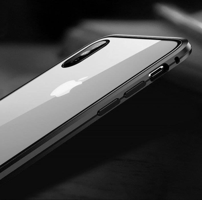 Wozinsky Full Magnetic Case Full Body Front and Back Cover with built-in glass for Vivo X60 black-transparent