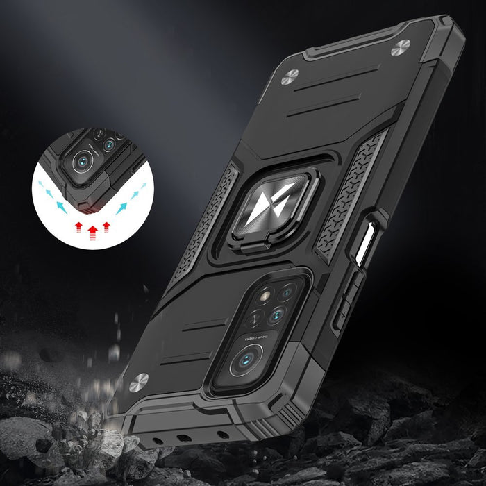 Wozinsky Ring Armor Case Kickstand Tough Rugged Cover for Samsung Galaxy A72 4G pink
