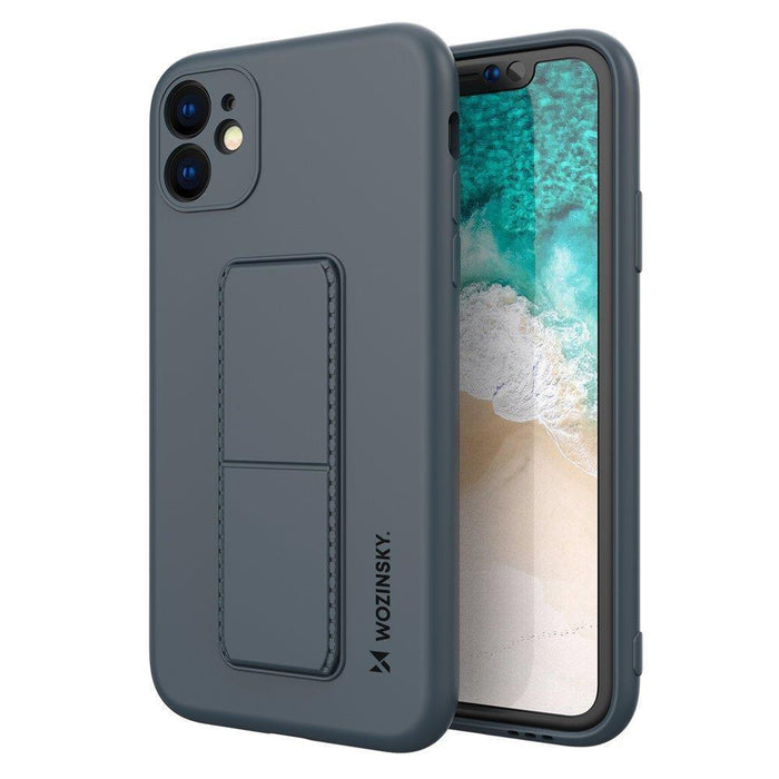 Wozinsky Kickstand Case silicone case with stand Samsung Galaxy A22 4G blue