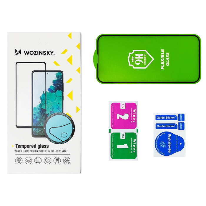 Wozinsky Full Cover Flexi Nano foil glass tempered glass with frame iPhone 14 Max / 13 Pro Max transparent
