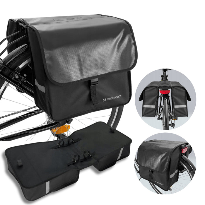 Wozinsky Double Bike Pannier for Trunk 28L Black (WBB34BK)