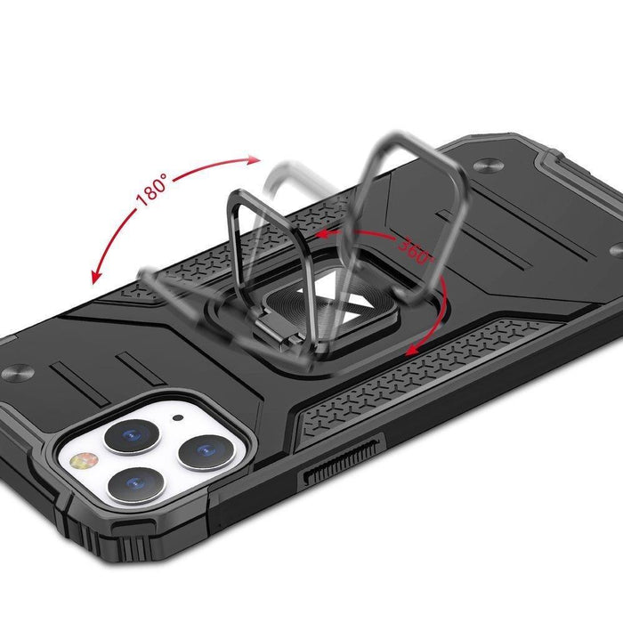 Wozinsky Ring Armor case for iPhone 14 Pro armored cover magnetic holder ring silver