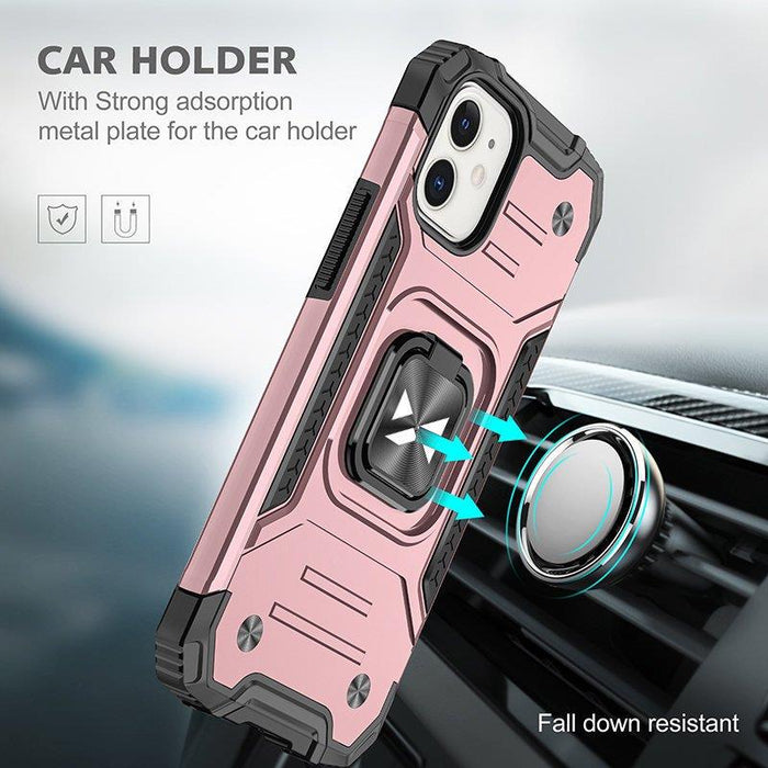 Wozinsky Ring Armor iPhone 14 case armored cover magnetic holder ring gold