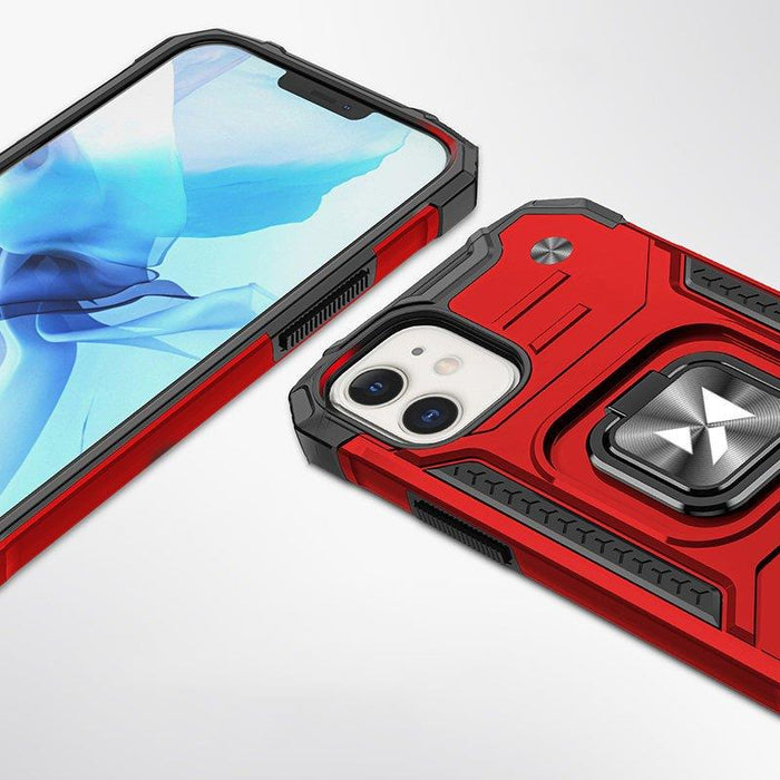 Wozinsky Ring Armor case for iPhone 14 armored cover magnetic holder ring red