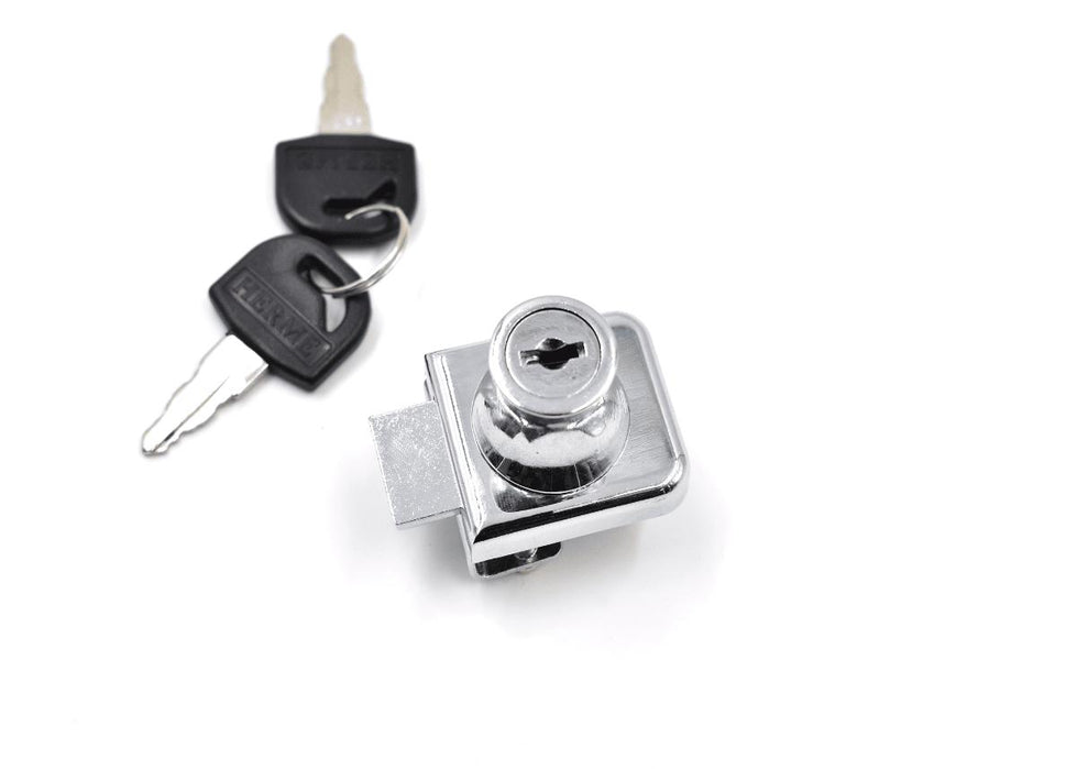 FURNITURE LOCK SINGLE GLASS 407 CHROME