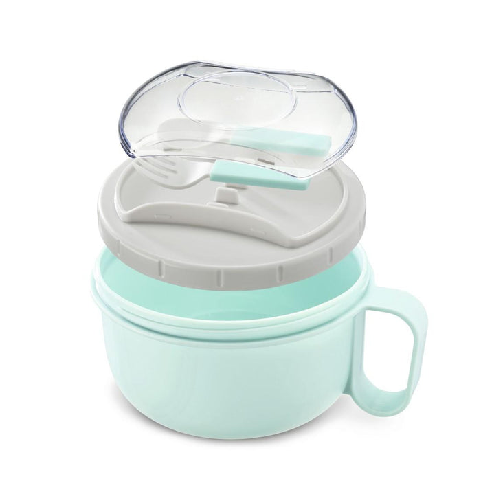 Xavax To Go food box set with utensils, 1100 ml, pastel blue
