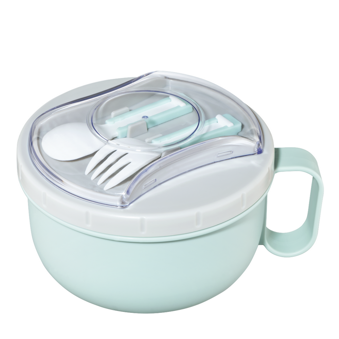 Xavax To Go food box set with utensils, 1100 ml, pastel blue