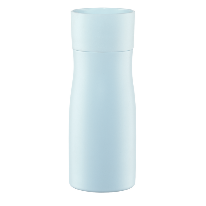 Xavax To Go Thermos Mug, 400 ml, Insulated, Beverage Hole, Pastel Blue