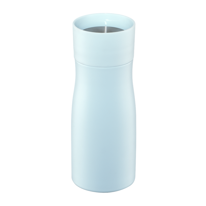 Xavax To Go Thermos Mug, 400 ml, Insulated, Beverage Hole, Pastel Blue