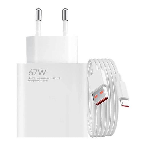 Xiaomi BHR9465EU 67W 6.2A USB-A wall charger with USB-C cable - white - Cell phone USB charger<<<HurtelXML&&&Xiaomi ECO