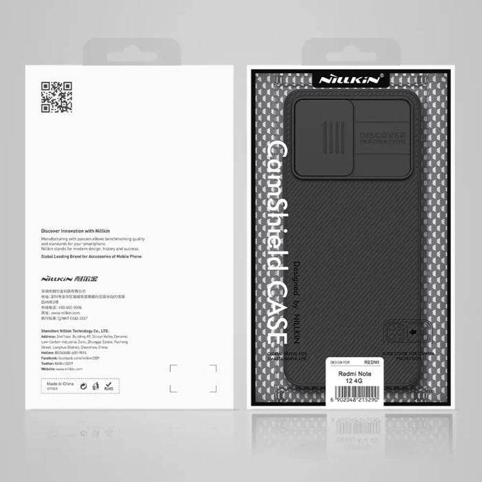 Xiaomi Redmi Note 12 Armored Case with Nillkin CamShield Case - Black - Cell phone cases and covers<<<HurtelXML